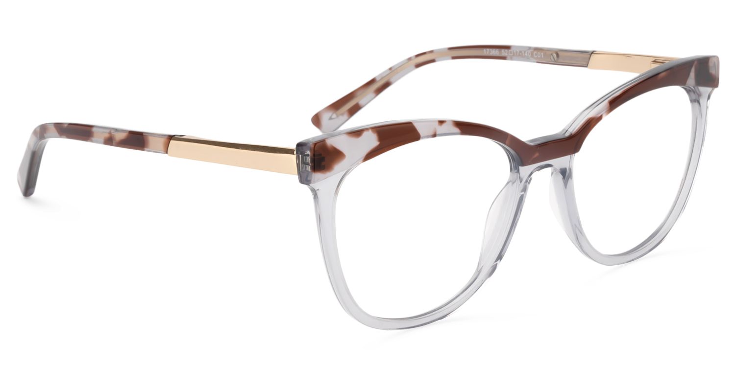 Browline Gray Glasses | Zeelool Glasses3