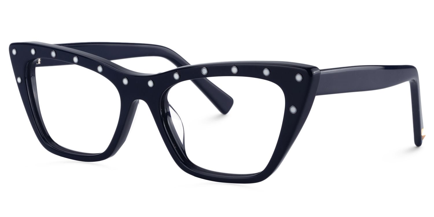 Cat Eye Dark Blue Glasses | Zeelool Glasses3