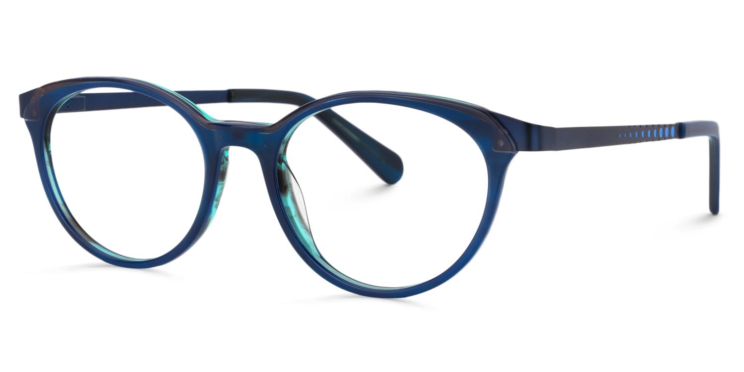 Oval Dark Blue Glasses | Zeelool Glasses3