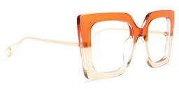 Qatar Orange Square Glasses2