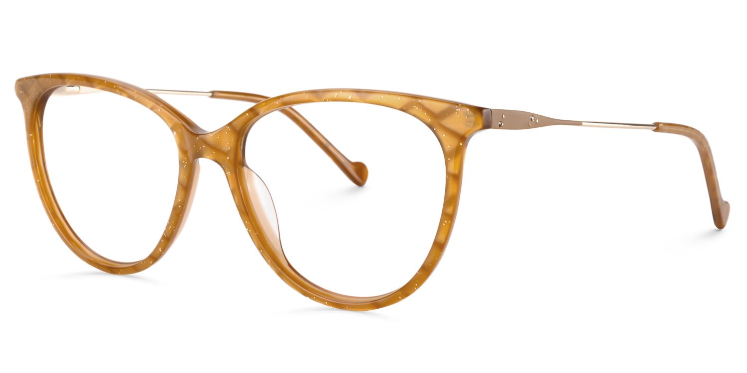 Round Earthy-Yellow Glasses | Zeelool Glasses2