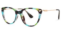 Clement Cat Eye Green-Black Glasses2