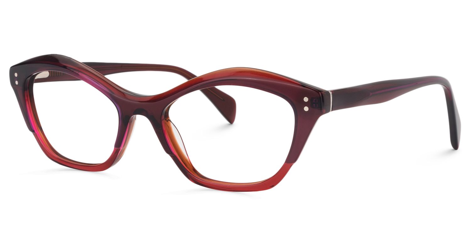 Cat Eye Dark Red Glasses | Zeelool Glasses2