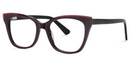Celine Square Dark Red Glasses2