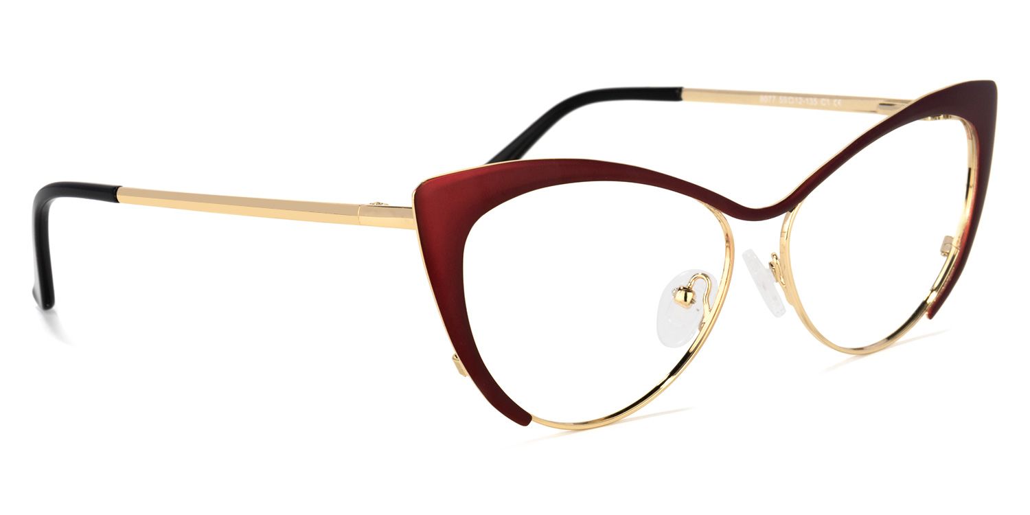 Cateye Red Glasses | Zeelool Eyeglasses2