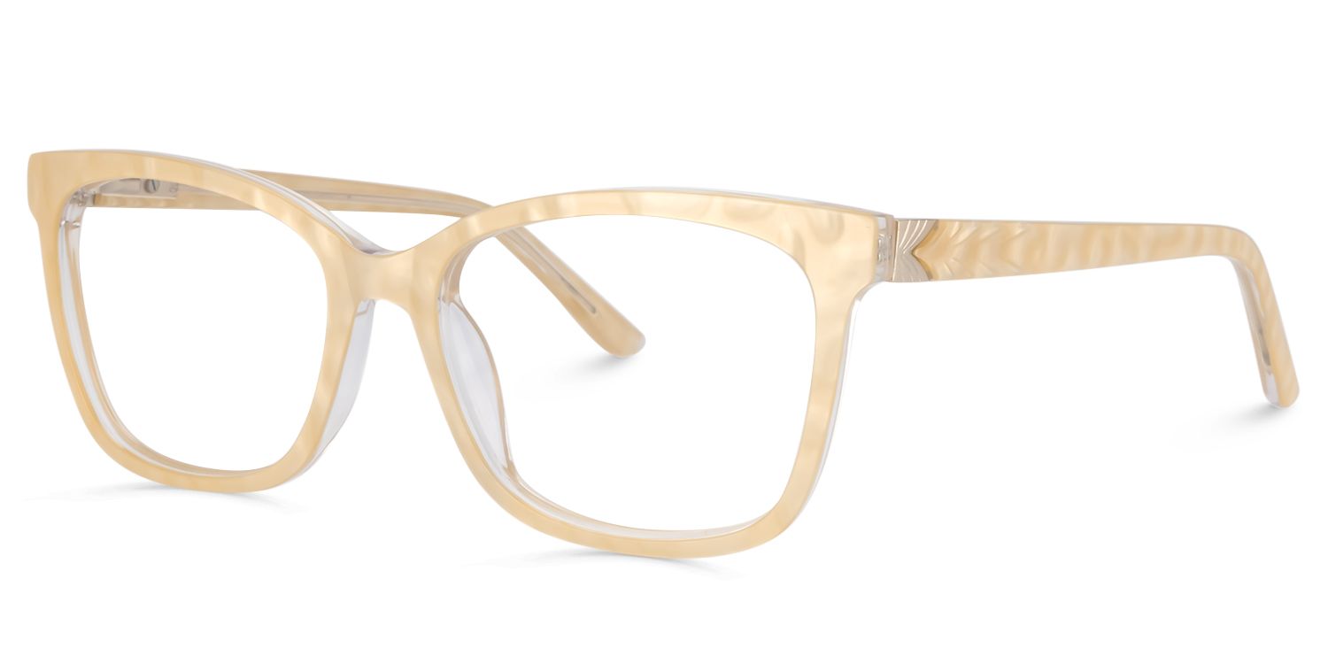 Rectangle Beige Glasses | Zeelool Glasses2
