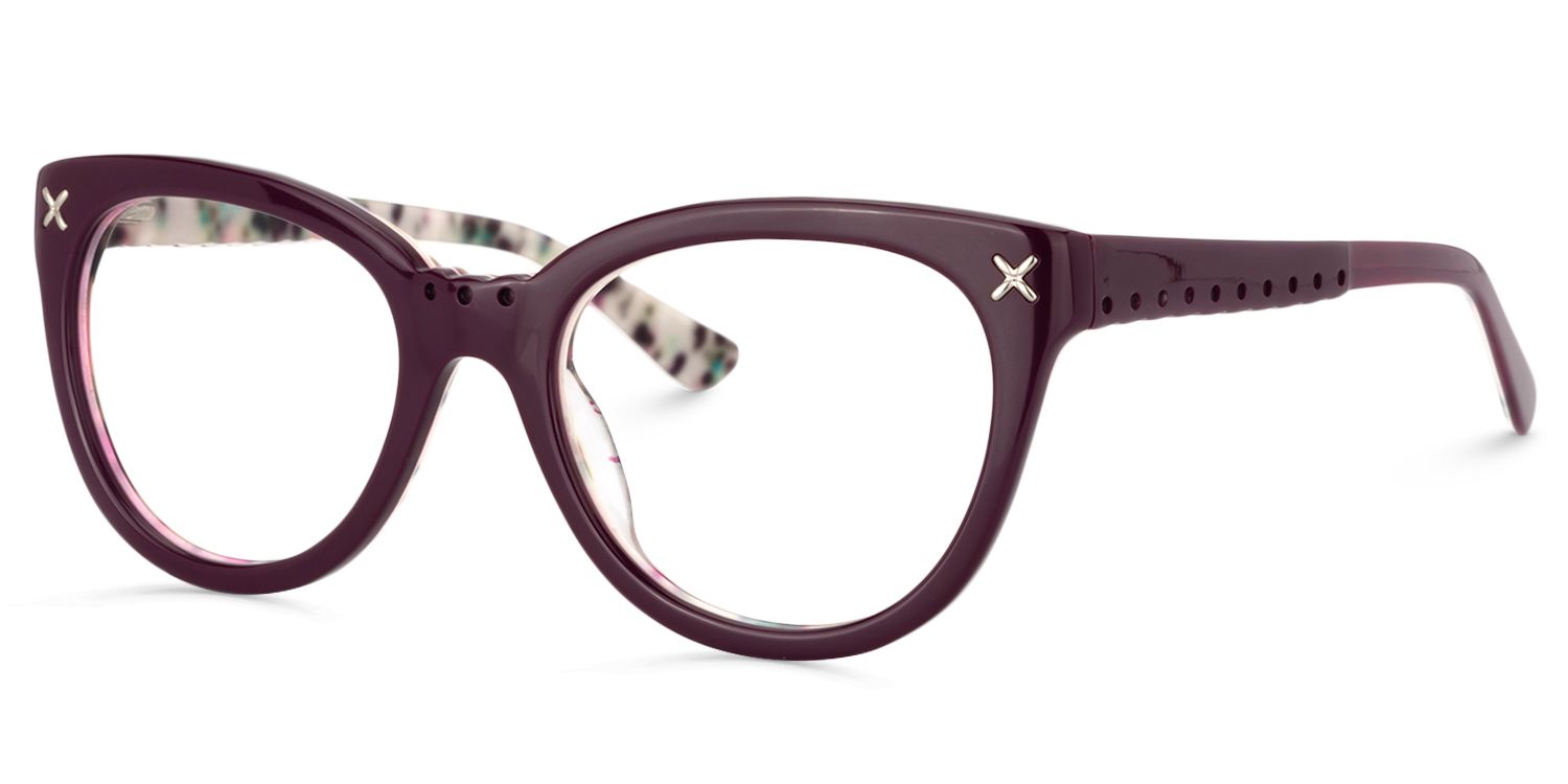 Cat Eye Dark Red Glasses | Zeelool Glasses2