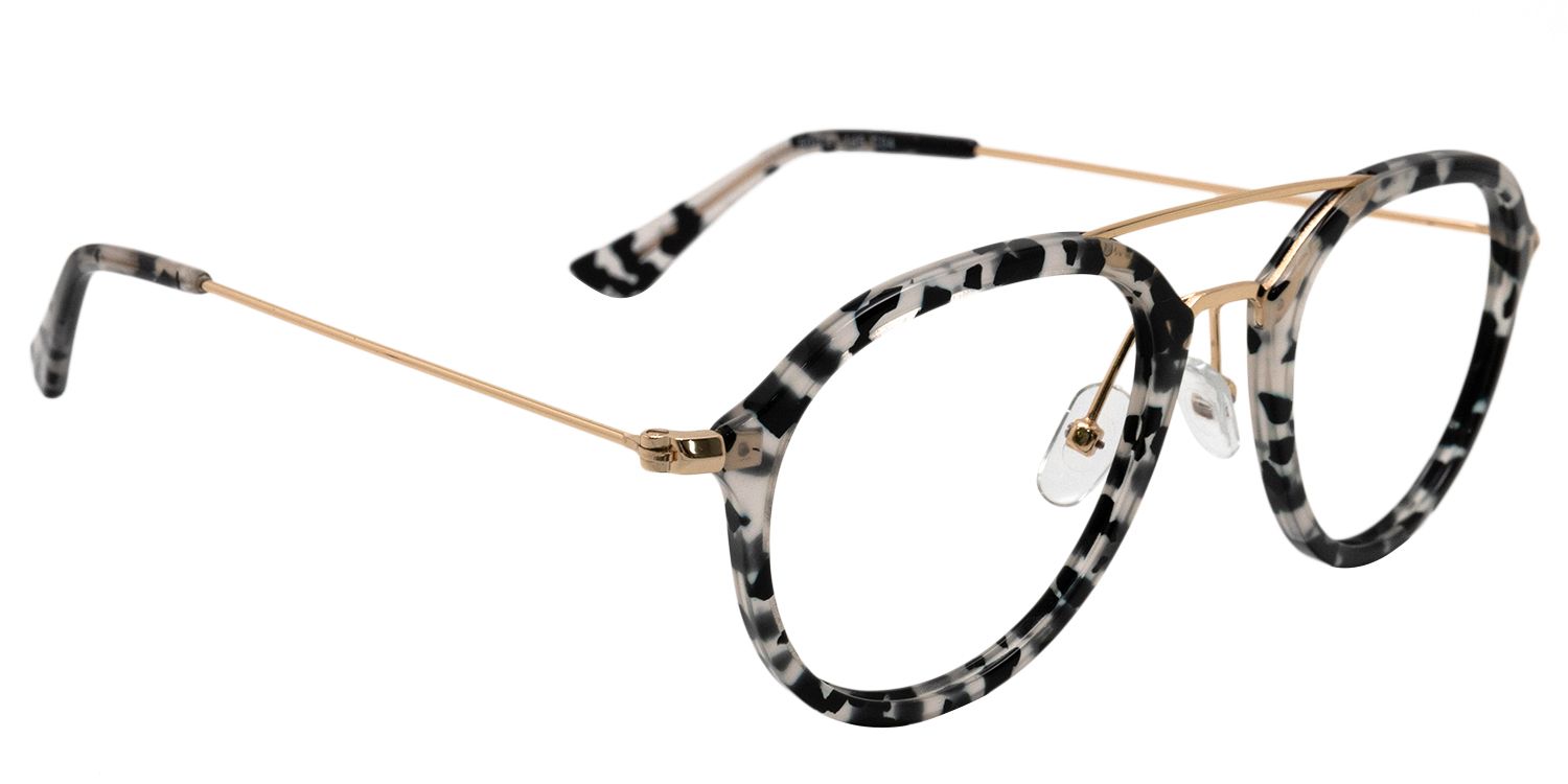 Aviator Black-White Glasses | Zeelool Glasses3