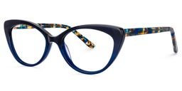 Chloris Cat Eye Dark Blue Glasses2