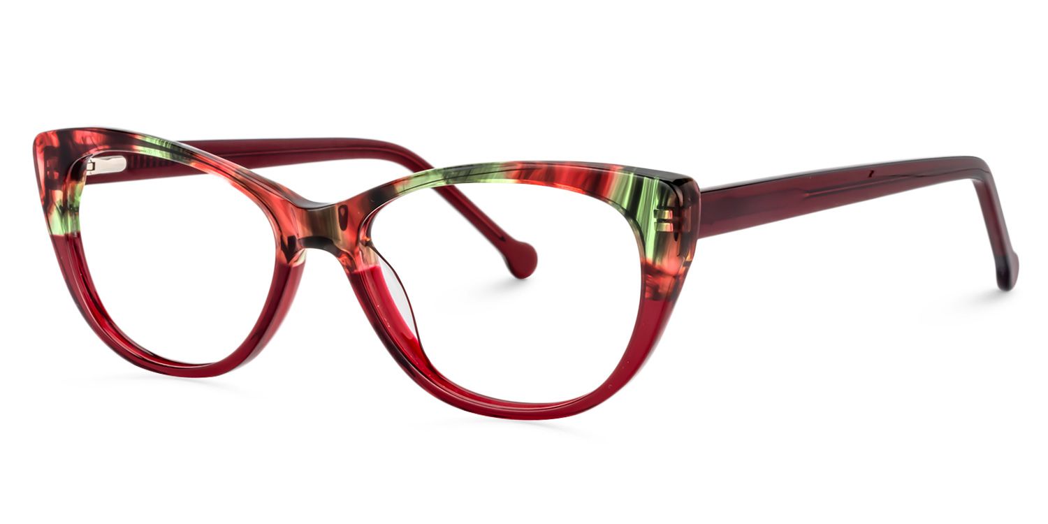 Cat Eye Dark Red Glasses | Zeelool Glasses3