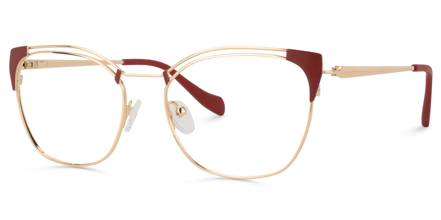 Square Dark-Red Glasses | Zeelool Glasses2