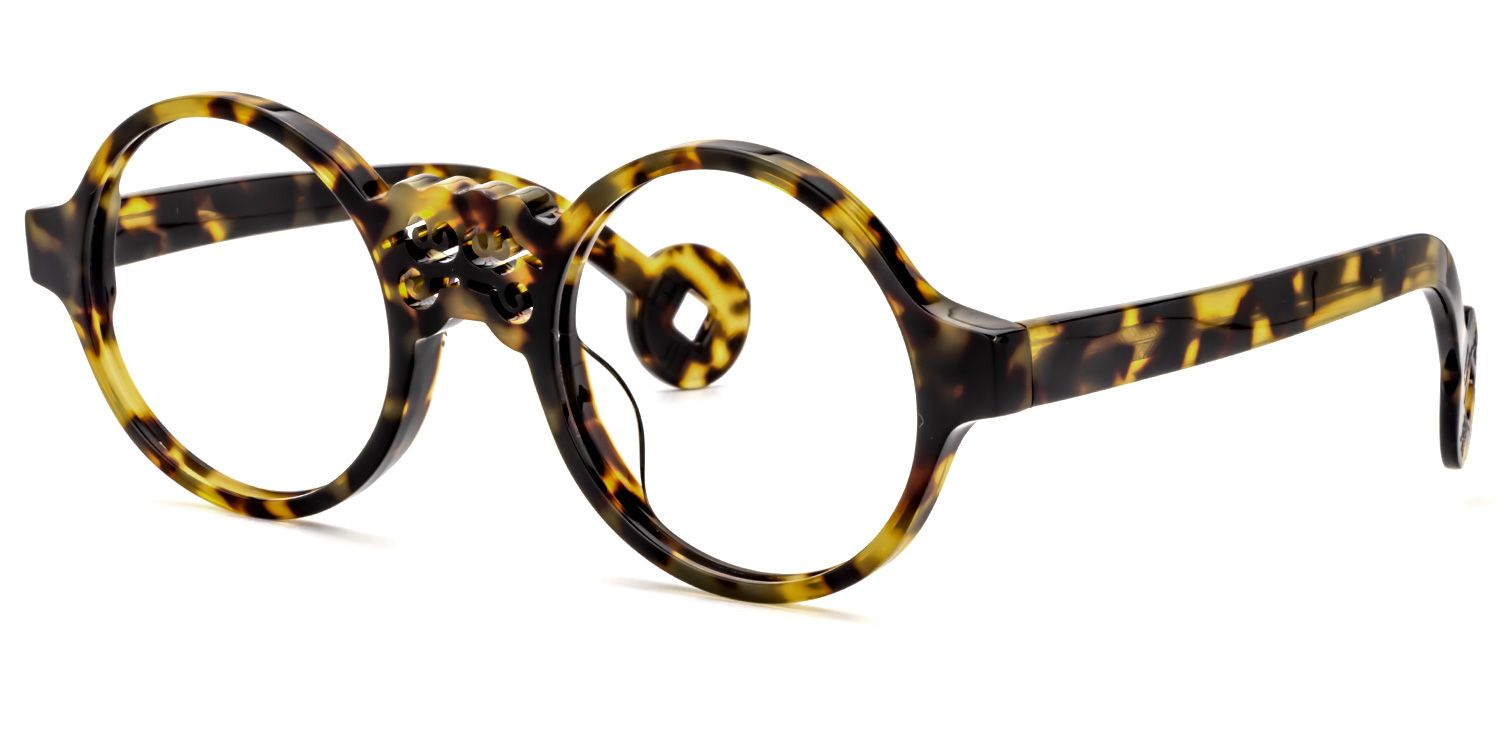 Round Yellow-Tortoise Glasses | Zeelool Glasses2