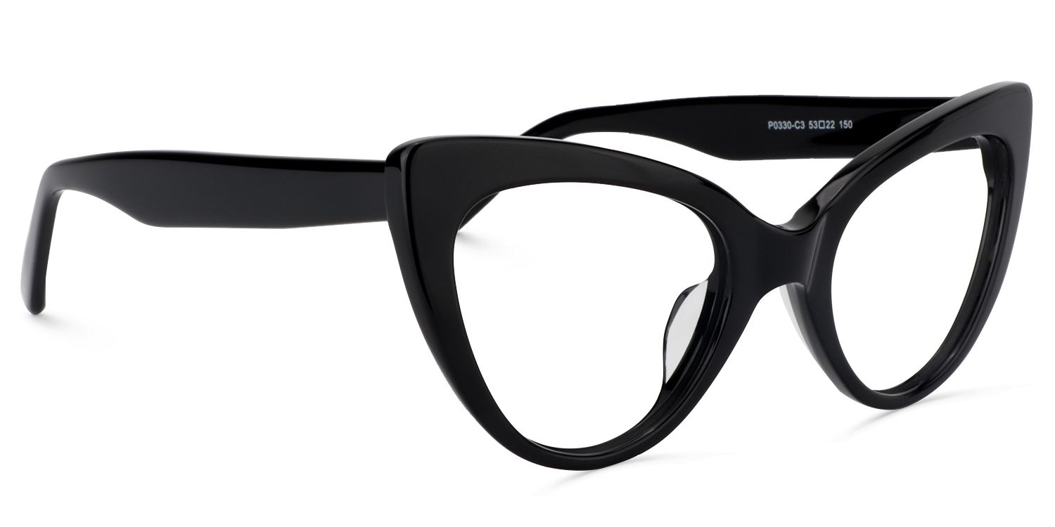 Claudette Cat Eye Pure Black Frame Glasses | Zeelool2