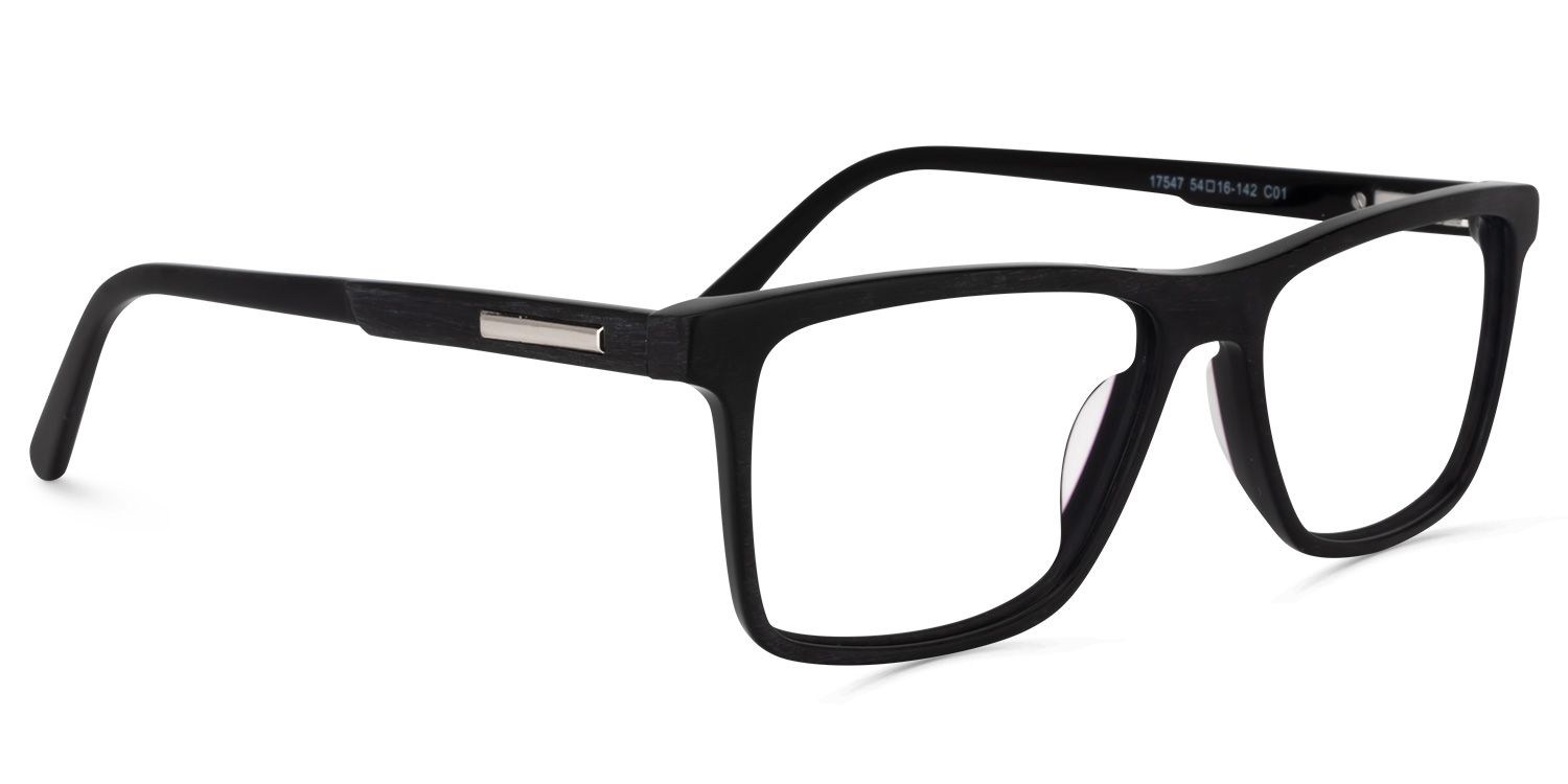 Daniel Rectangle Black Glasses | Zeelool Glasses3
