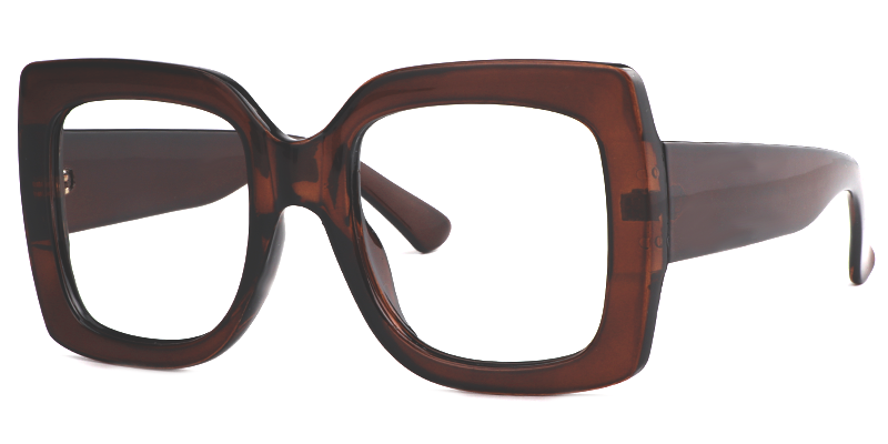 Rectangle Brown Glasses | Zeelool Eyeglass Frames Online2