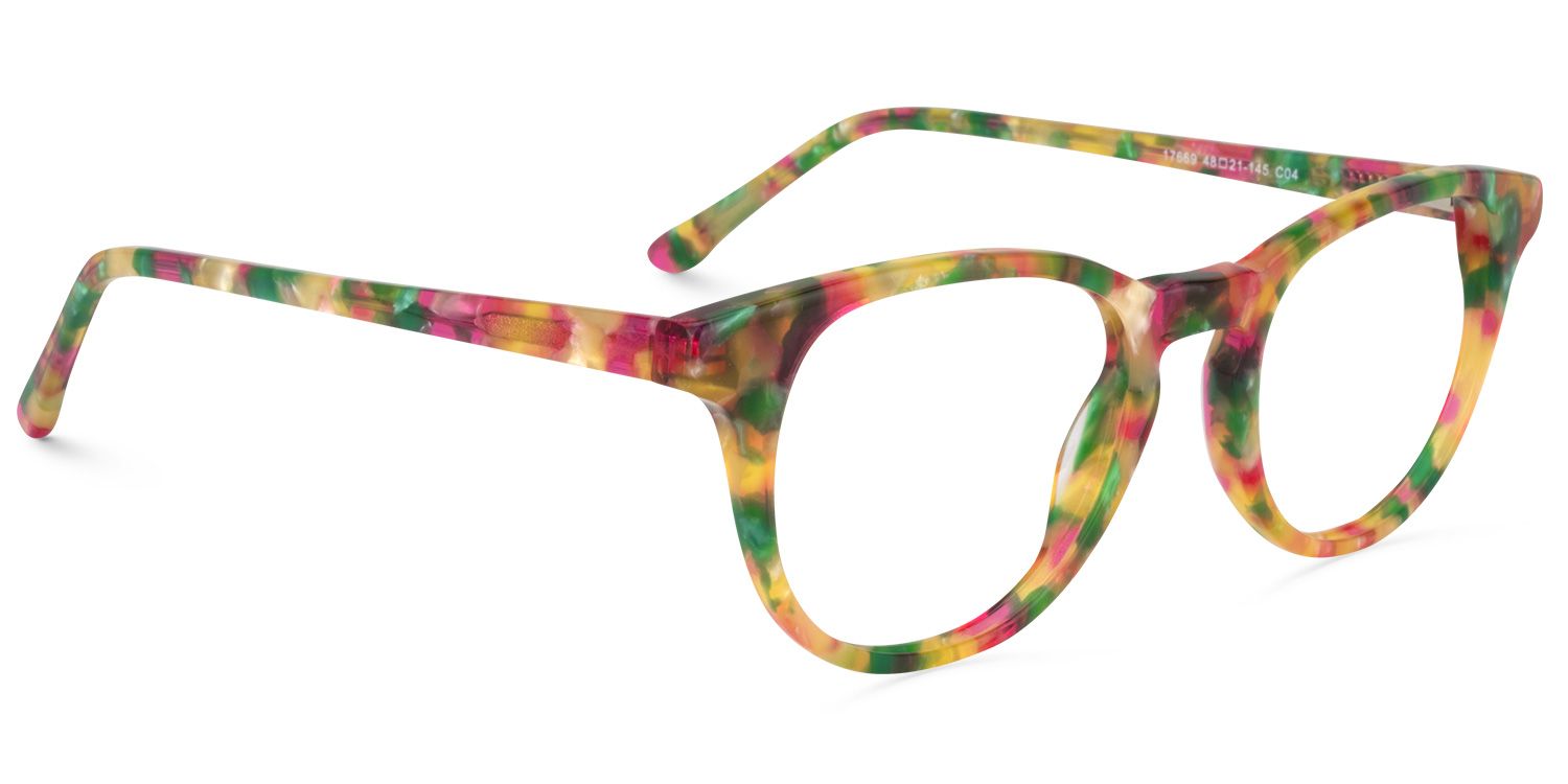 Round Green Floral Glasses | Zeelool Glasses2