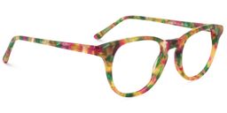 Davies Round Green Floral Glasses2