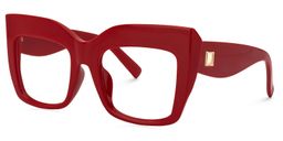 Alberta Cat Eye Red Glasses1