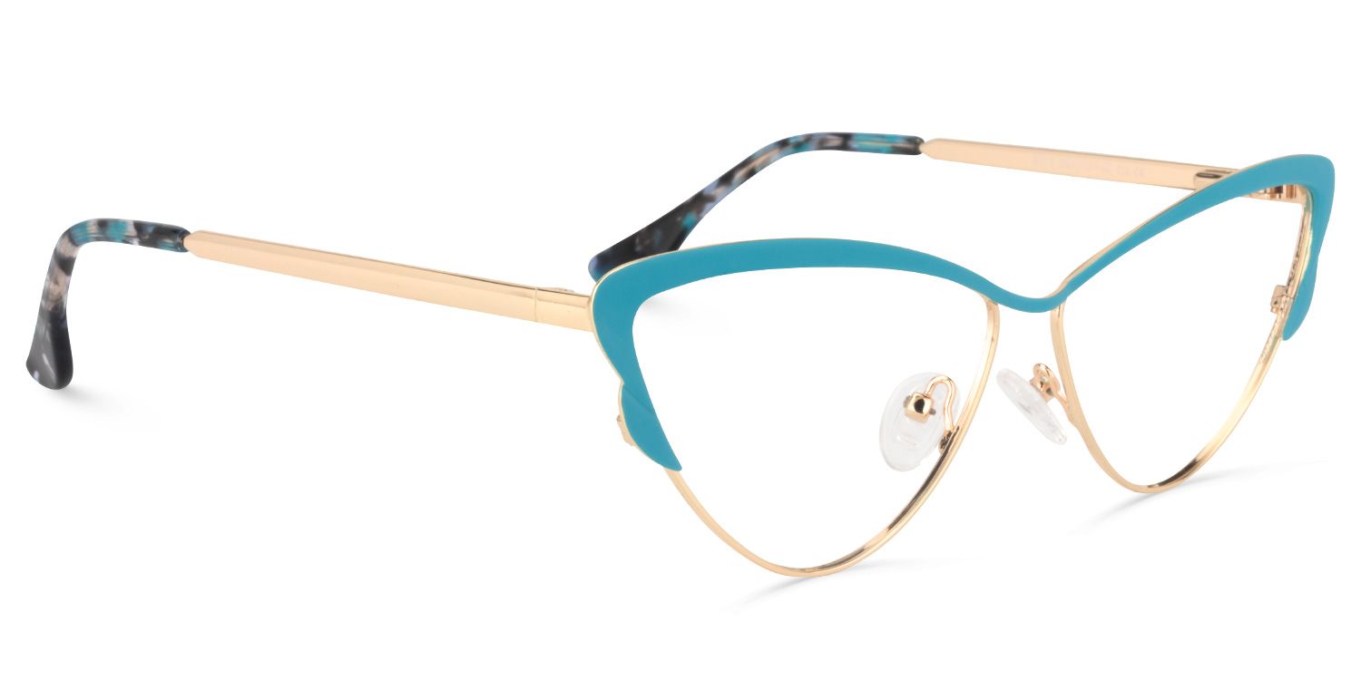 Cat Eye Peacock Blue Glasses | Zeelool Glasses1