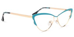 Darleen Cat Eye Peacock Blue Glasses1