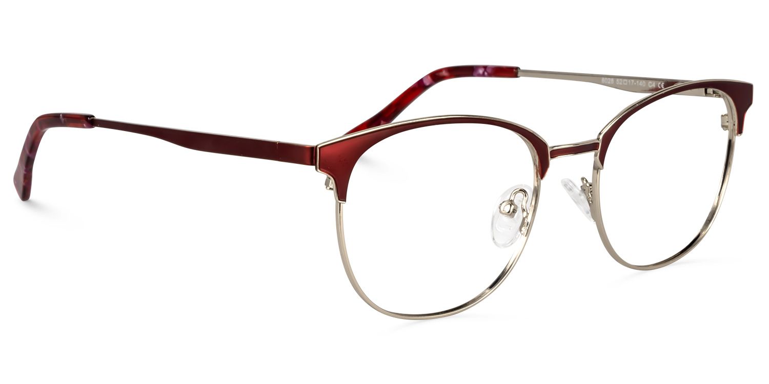 Browline Red Glasses | Zeelool Eyeglasses1
