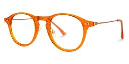 Glenda Round Orange Glasses1