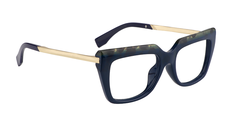 Rectangle Dark Blue Glasses | Zeelool Prescription Glasses3
