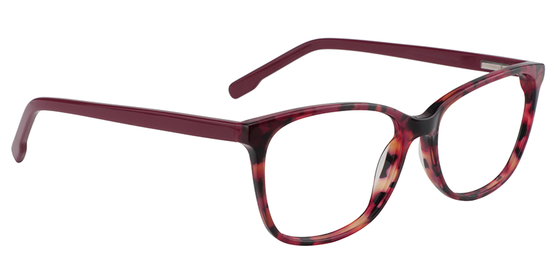 Rectangle Red Floral Glasses | Zeelool Eyeglasses3