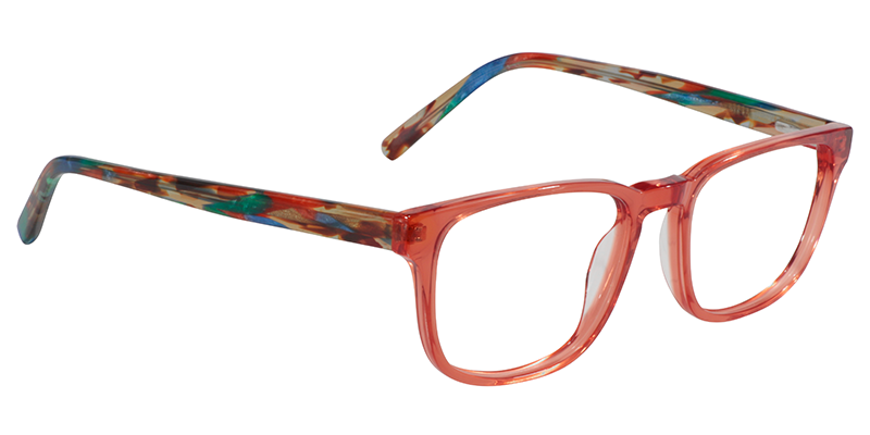 Rectangle Living Coral Glasses | Zeelool Eyeglasses3