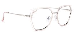 Noemi Geometric Pink-Silver Glasses2