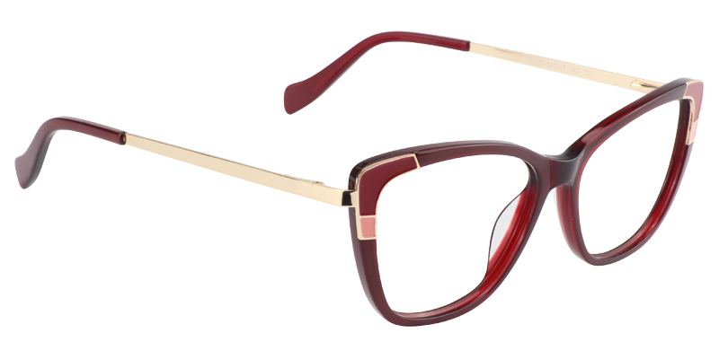 Rectangle Red Glasses | Zeelool Prescription Glasses3
