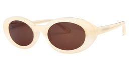 Calista Oval Clear & Yellow Sunglasses2