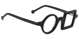 Paola Asymmetric Black Glasses2