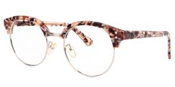 Lillian Round Brown/Pattern Glasses3