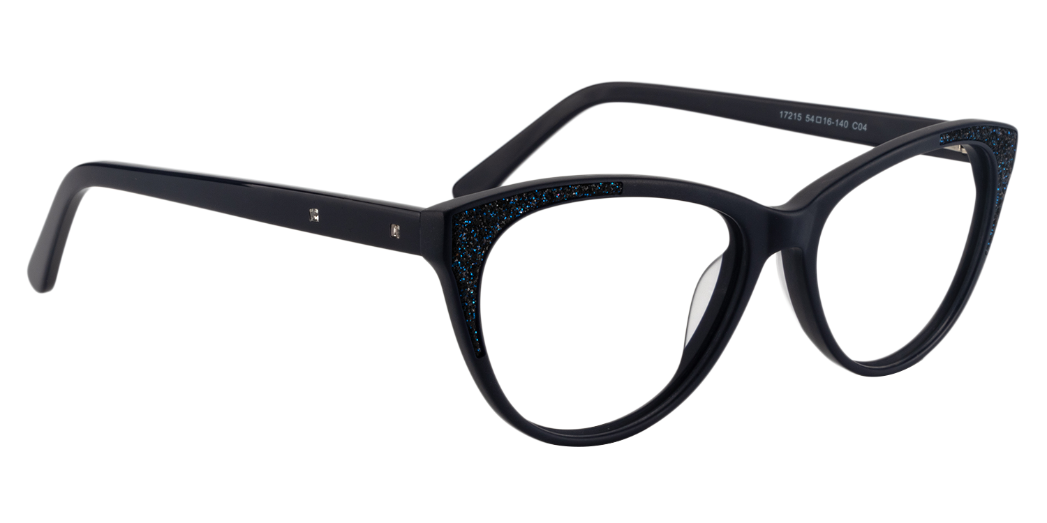 Cat eye Dark Blue Glasses | Zeelool Glasses3