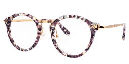 Fern Round Purple Floral Glasses2