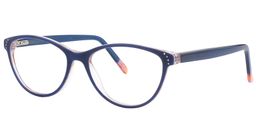 Flora Cat Eye Blue Glasses4