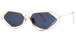 Lueni Geometric Gold Sunglasses4