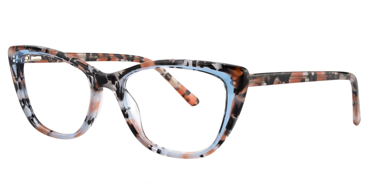 Rectangle Blue Clear Glasses | Zeelool Glasses2