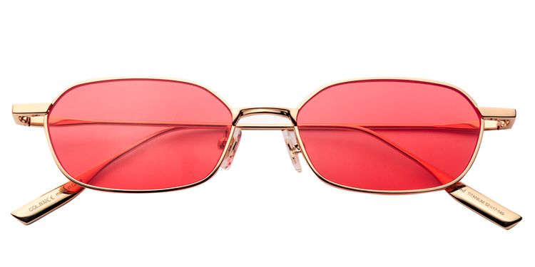 Emma Rectangle Gold Sunglasses