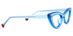 Yuki Cateye Blue Glasses3
