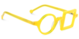 Paola Asymmetric Yellow Glasses2