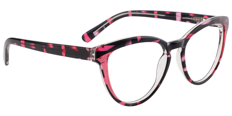 Round Red Floral Glasses | Zeelool Eyeglass Frames3