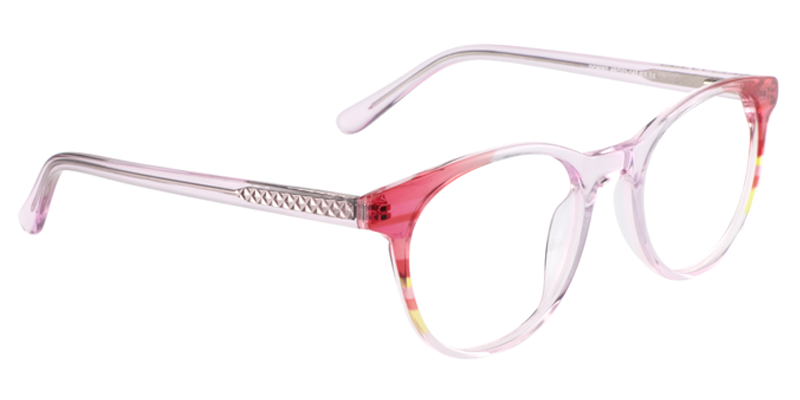 Round Transparent Pink Glasses | Zeelool Eyeglass Frames3
