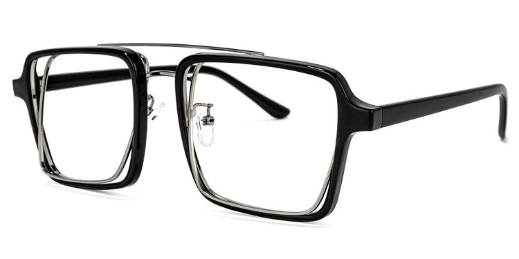 Nellie Aviator Black-Silver Glasses