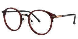 Christine Round Red-Gunmetal Eyeglasses2