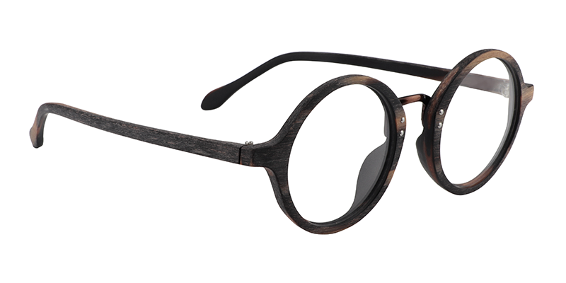 Round Burnt Umber Glasses | Zeelool Eyeglasses Online3