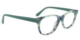 Almond Rectangle Green Floral Glasses3