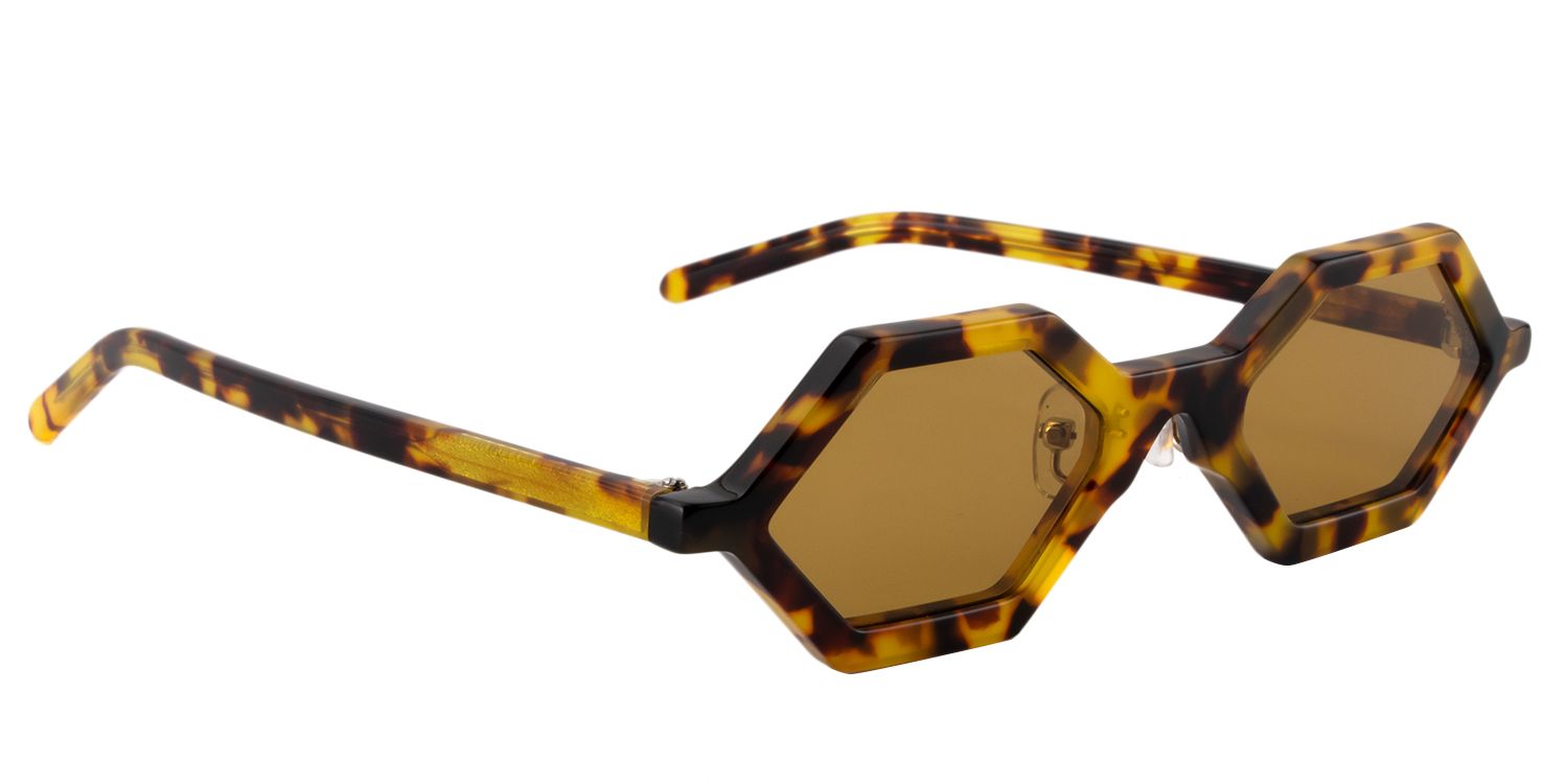 Geometric Yellow Tortoise Sunglasses | Zeelool Sunglasses3