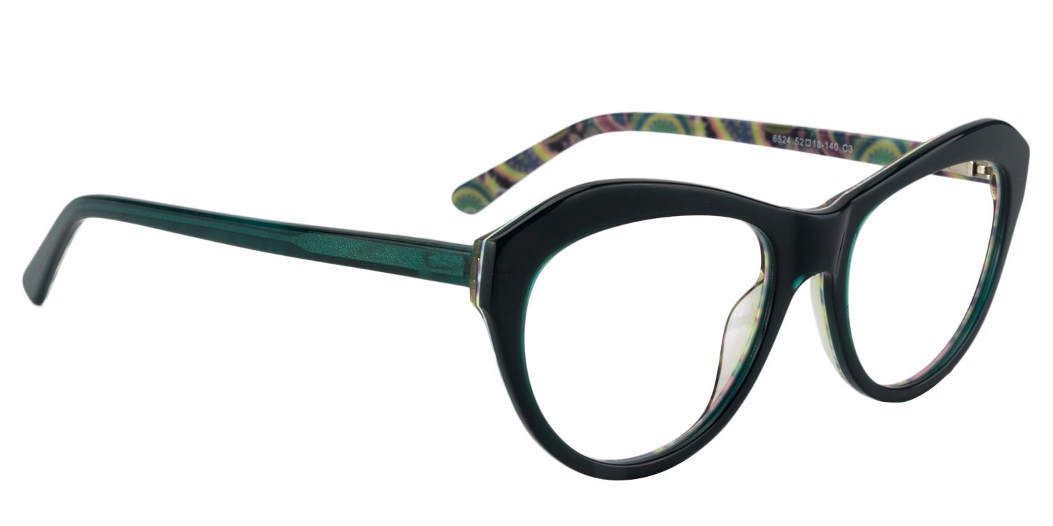 Browline Dark Green Glasses | Zeelool Glasses3
